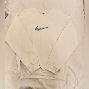 White Nike Dior logo crewneck